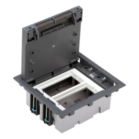 Puszka podłogowa 2-modułowa, 4xK45, gł. 70mm + SM202/9, szary SF270/1 Simon Connect | SF270/1 Kontakt Simon