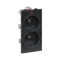 Gniazdo podwójne CIMA z/u 2x230V 16A, szary grafit S2/14 Simon Connect | S2/14 Kontakt Simon
