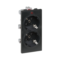 Gniazdo podwójne CIMA Schuko 2x230V~ 16A, szary grafit S1/14 Simon Connect | S1/14 Kontakt Simon