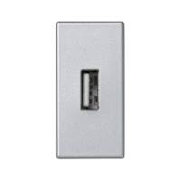 Płytka K45/2 złącza USB typ A żeńskie 22,5x45mm + gniazdo, zaciski śrubowe, aluminium K128B/8 | K128B/8 Kontakt Simon
