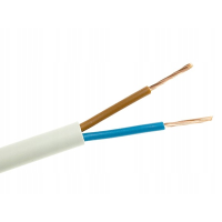 Przewód mieszkaniowy H03VV-F (OMY) 2x1,0 300/300V biały KRĄŻEK | KAB10000355 Zamel