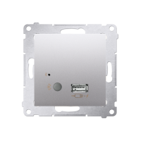 Odbiornik Bluetooth z ładowarką USB, srebrny mat | D7501385.01/43 Kontakt Simon