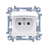 Gniazdo wtyczkowe IP44 b/uszczelki kl kolor pokr (moduł) 16A 250V szybkozłącza biały Simon 10 | CGZ1BCU.01/11 Kontakt Simon