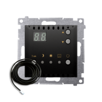 Regulator temperatury z wyświetlaczem z czujnikiem zewn. (moduł) 16(2) A, 230V, czarny mat, Simon 54 | DTRNSZ.01/49 Kontakt Simon