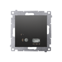 Odbiornik Bluetooth z ładowarką USB, czarny mat, Simon 54 | D7501385.01/49 Kontakt Simon