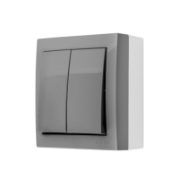 Łącznik schodowy podwójny IP44 bez piktogramu 10AX 250V zaciski śrubowe szary Aquaclick | ACW6/2/X/16 Kontakt Simon