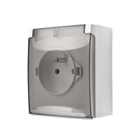 Gniazdo wtyczkowe IP44 pojedyncze z/u klapka transp z przesł 16A 250V szybkozł biały Aquaclick | ACGZ1CZ/11A Kontakt Simon