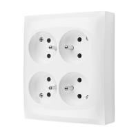 Gniazdo wtyczkowe IP20 poczwórne z/u z przesłonami 16A 250V szybkozłącza biały Aquaclick | ACGZN4CZ/11 Kontakt Simon