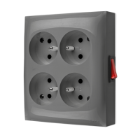 Gniazdo wtyczkowe IP20 4-krotne z/u z wbudow wyłącznikiem 16A 250V zaciski śrub szary Aquaclick | ACGZN4W1/16 Kontakt Simon