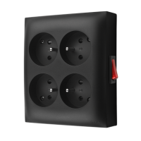 Gniazdo wtyczkowe IP20 4-krotne z uziemieniem z wbud. wyłączn. 16A 250V zaciski śr. czarne AQUACLICK | ACGZN4W1/49 Kontakt Simon