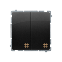 Łącznik krzyżowy podwójny (moduł) 10AX, 250V, szybkozłącza, czarny Simon Basic | BMW7/2.01/49 Kontakt Simon