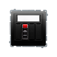 Gniazdo głośnikowe 1-krotne z polem opisowym (moduł). Przekrój przew. 2,5 mm2, czarny Simon Basic | BMGL31.01/49 Kontakt Simon