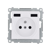 Gniazdo+ładowarka 2xUSB | DGZ1ZUSB2AA.01/11 Kontakt Simon