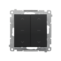 Klawisz podwójny do łącznika i przycisku roletowego podwójnego: SZP2M, SZW2M, Czarny mat Simon 55 | TKZW2/149 Kontakt Simon