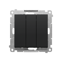 Łącznik potrójny z podświetleniem LED (moduł) 10 AX, 250 V~, szybkozłącza, Czarny mat Simon 55 | TW31L.01/149 Kontakt Simon