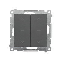 Przycisk roletowy podwójny trójpozycyjny 1-0-2 (moduł) 10A 250V szybkozłącza, Grafitowy mat Simon 55 | TZP2.01/116 Kontakt Simon