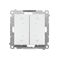 Łącznik/przycisk roletowy podwójny, elektroniczny (moduł), Biały mat Simon 55 | TEZ2.01/111 Kontakt Simon
