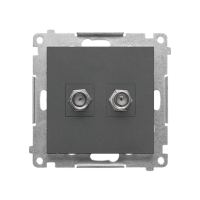 Gniazdo antenowe typu „F” podwójne (moduł). Do instalacji indywidualnych., Grafitowy mat Simon 55 | TASF2.01/116 Kontakt Simon