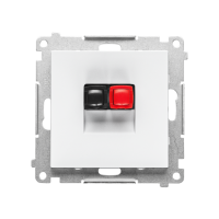 Gniazdo głośnikowe 1-krotne (moduł). Przekrój przewodów 2,5mm2, Biały mat Simon 55 | TGL1.01/111 Kontakt Simon