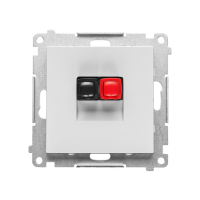 Gniazdo głośnikowe 1-krotne (moduł). Przekrój przewodów 2,5mm2, Jasnoszary mat Simon 55 | TGL1.01/114 Kontakt Simon