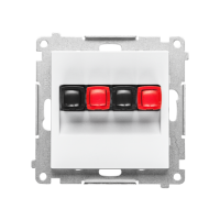 Gniazdo głośnikowe 2-krotne (moduł). Przekrój przewodów 2,5mm2, Biały mat Simon 55 | TGL2.01/111 Kontakt Simon