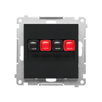 Gniazdo głośnikowe 2-krotne (moduł). Przekrój przewodów 2,5mm2, Czarny mat Simon 55 | TGL2.01/149 Kontakt Simon
