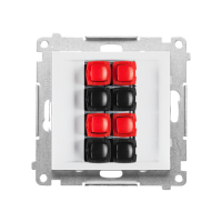 Gniazdo głośnikowe 4-krotne (moduł). Przekrój przewodów 2,5mm2, Biały mat Simon 55 | TGL4.01/111 Kontakt Simon