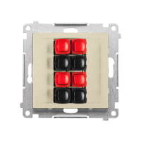 Gniazdo głośnikowe 4-krotne (moduł). Przekrój przewodów 2,5mm2, Szampański mat Simon 55 | TGL4.01/144 Kontakt Simon