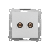 Gniazdo głośnikowe pojedyncze (moduł). Przekrój przewod dla wyjścia do 6 mm2, Aluminium mat Simon 55 | TGL.01/143 Kontakt Simon
