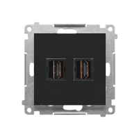 Gniazdo HDMI podwójne (moduł), Czarny mat Simon 55 | TGHDMI2.01/149 Kontakt Simon