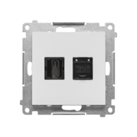 Gniazdo HDMI + RJ45 kat.6. (moduł), Jasnoszary mat Simon 55 | TGHRJ45.01/114 Kontakt Simon