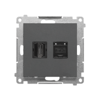 Gniazdo HDMI + RJ45 kat.6. (moduł), Grafitowy mat Simon 55 | TGHRJ45.01/116 Kontakt Simon