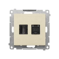 Gniazdo HDMI + RJ45 kat.6. (moduł), Szampański mat Simon 55 | TGHRJ45.01/144 Kontakt Simon