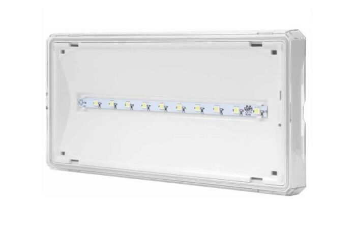 Oprawa awaryjna EXIT ECO LED 3W 1h jednozadaniowa AT autotest IP65 IK08 biała | ETE/3W/E/1/SE/AT/WH Awex