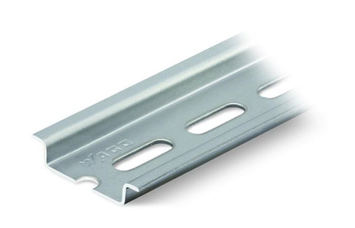 Szyna montażowa perforowana, stal, 35x7mm, grubość 1mm, otwór 18mm, rozstaw 25mm (2m) | 210-115 Wago