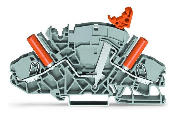 Złączka 2-przewodowa przelotowa, z izolowanym gniazdem pomiarowym, szara TOPJOBS | 2007-8821 Wago