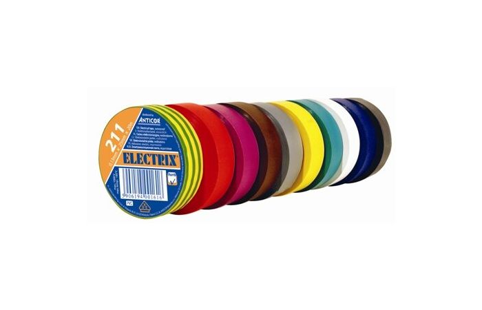 Taśma izolacyjna ELECTRIX 211-P 19mmx20m, czarna | PE-2112001-0019020 Anticor