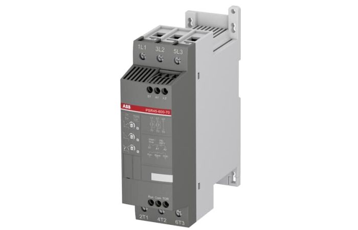Softstart PSR45-600-70, napięcie zasilania 208-600V AC, 45A, 22kW, sterowanie 100-240V AC | 1SFA896111R7000 ABB