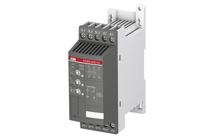 Softstart PSR6-600-70, napięcie zasilania 208-600V AC, 6,8A, 3kW, sterowanie 100-250V AC | 1SFA896104R7000 ABB