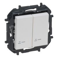 Łącznik schodowy podwójny podświetlany 10AX, biały, NILOE STEP | 863118B Legrand