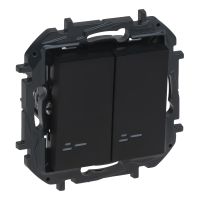 Łącznik schodowy podwójny podświetlany 10AX, czarny, NILOE STEP | 863518B Legrand