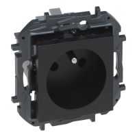 Gniazdo 2P+Z, zaciski automatyczne, z przesłoną, czarny, NILOE STEP | 863533B Legrand