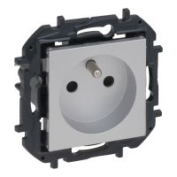 Gniazdo 2P+Z, zaciski śrubowe, bez przesłony, aluminium, NILOE STEP | 863330B Legrand