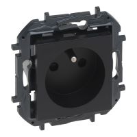 Gniazdo 2P+Z, zaciski śrubowe, bez przesłony, czarny, NILOE STEP | 863530B Legrand