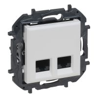 Gniazdo podwójne komputerowe 2x RJ45 kat. 5e UTP, biały, NILOE STEP | 863160B Legrand