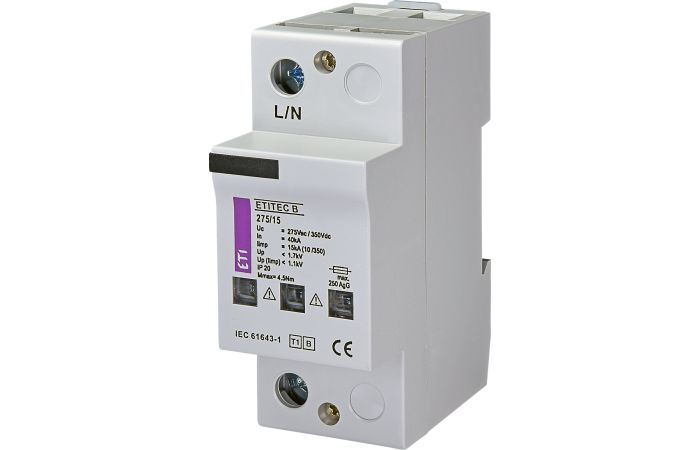 Ogranicznik przepięć B 1P 275/350V 25kA ETITEC B 275/15 $ | 002441410 Eti