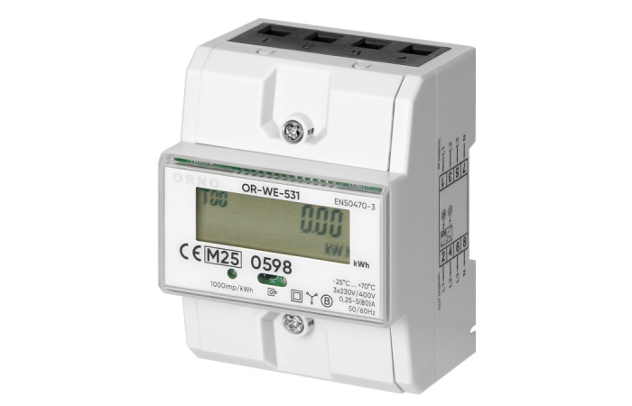 Licznik energii elektrycznej 3-fazowy, 80A, MID,, 3 moduł, DIN TH-3 | OR-WE-531 Orno