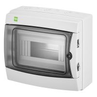 Rozdzielnica n/t RN 1/8 (N+PE) IP65 RAL7035+drzwi transparentne 235x217x117mm, Galant Plus | 1602-01 Elektro-Plast Nasielsk