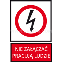 Tabliczka TZZ 148X210FE napis: Nie załączać pracują ludzie | E04TZ-01033140300 Ergom