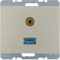 Gniazdo USB/3,5mm audio, stal szlachetna, lakierowany, K.5 | 3315397004 Hager
